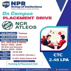 On-Campus Placement Drive – NCR ATLEOS