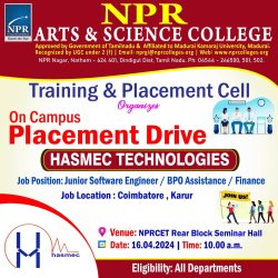 On Campus Placement Drive – Hasmec Technologies