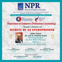 Guest Lecture on Secrets of an Entrepreneur