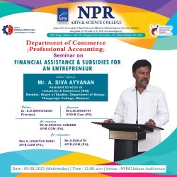 Seminar on Financial Assistance & Subsidies for an Entrepreneur