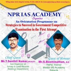 Orientation Programme on Strategies to Succeed in Government Competitive Examinations in the First Attempt