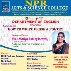 Seminar on How to Write Prose & Poetry
