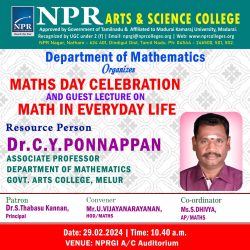 Maths Day Celebrations & Guest Lecture on Math in Everyday Life