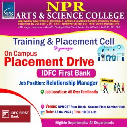 On Campus Placement Drive – IDFC First Bank