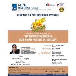 International Webinar on Contemporary Scenarios in Stock Market Practices in India – 2024