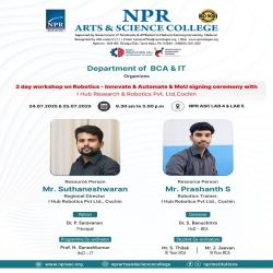 2 Days Workshop on Robotics – Innovate & Automate and MOU Signing Ceremony